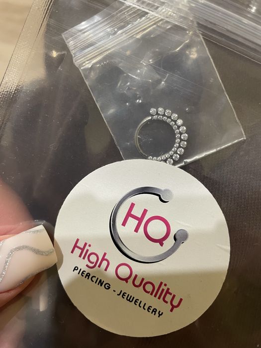 Клікер титановий з цирконами для проколу септум дейс