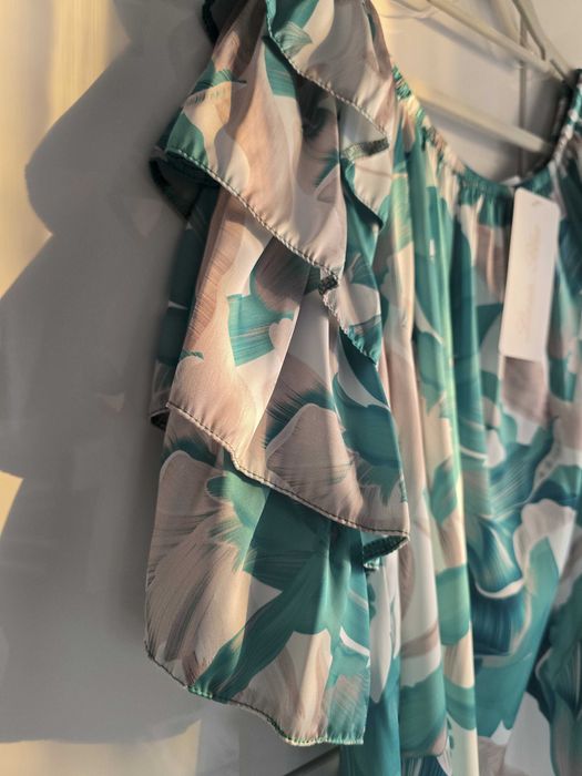 Bluzka hiszpanka Lizzie Blue zieleń beż NOWA