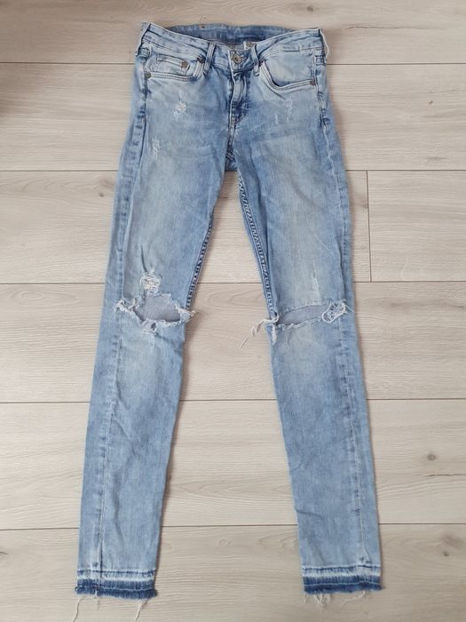 Jeansy spodnie jeansowe rurki H&M  r S