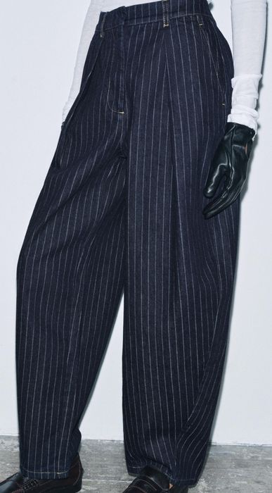 Zara dżinsy oversize barrel bawełna