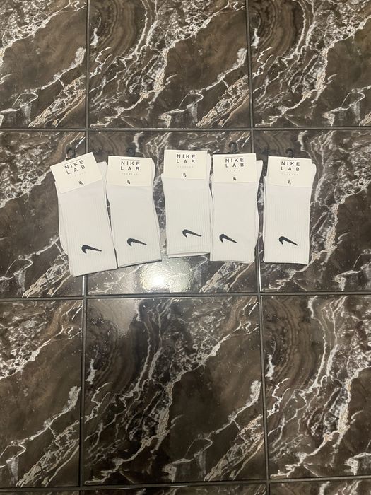 5 par skarpet nike lab meskich bialych