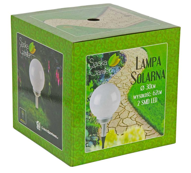 Dużą lampa  solarna KULA MLECZNA 30x62CM
