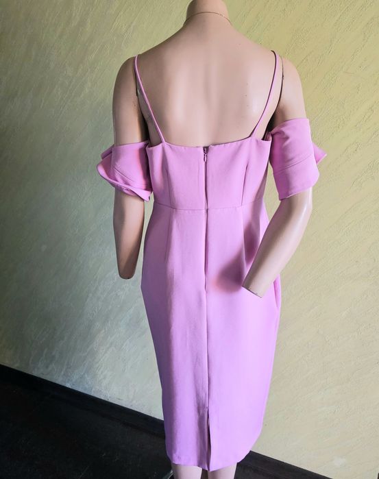 Liliowa/wrzosowa sukienka hiszpanka midi r.M/L River Island