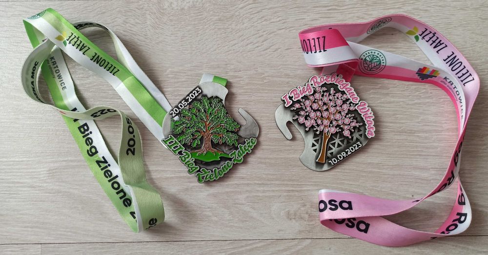 Medale z biegów - komplet 2 sztuki, Zielone Załęże, Rozbieranie Witosa