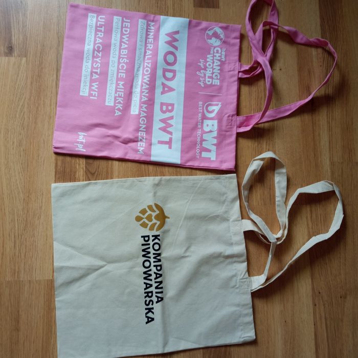 Torby reklamowe materiałowe solidne z logo - 2 szt.