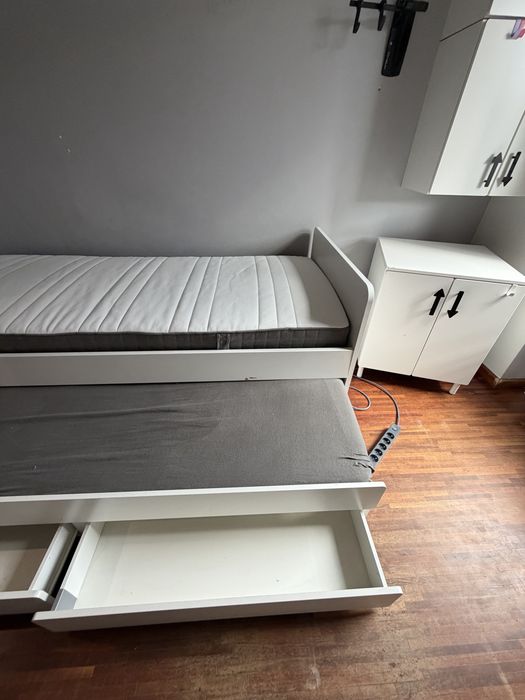Lóżko podwojne Ikea Slakt z szufladami