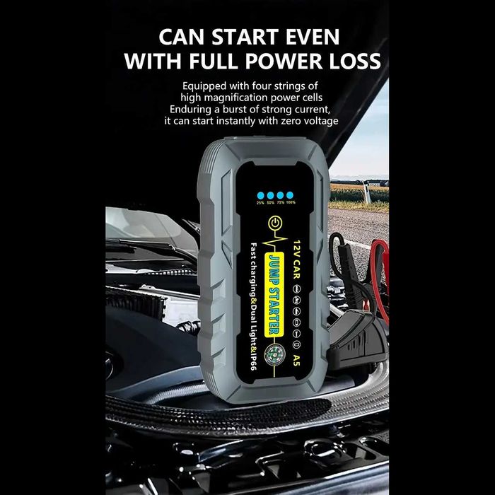 D75-BOOSTER Jumpstarter arrancador 1000A 12V om Duplas Saídas USB