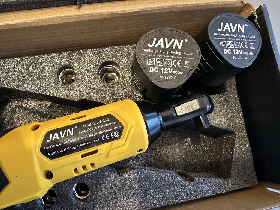 Кутовий гайковерт 3/8” 45Нм 12V, акумуляторна тріскачка