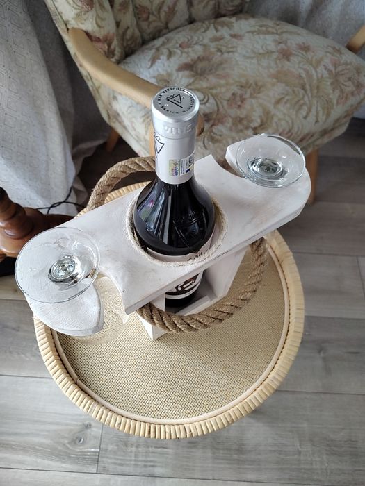 Stojak na wino retro,loft,rękodzieło,prezent.