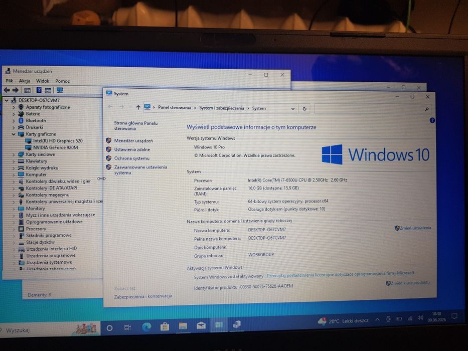 Laptop DELL 3570 - I7 6500U 16GB RAM SSD 512GB, WIN10Pro
