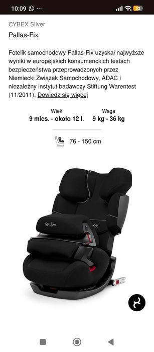 Fotelik Cybex Pallas-FIX 9-36kg