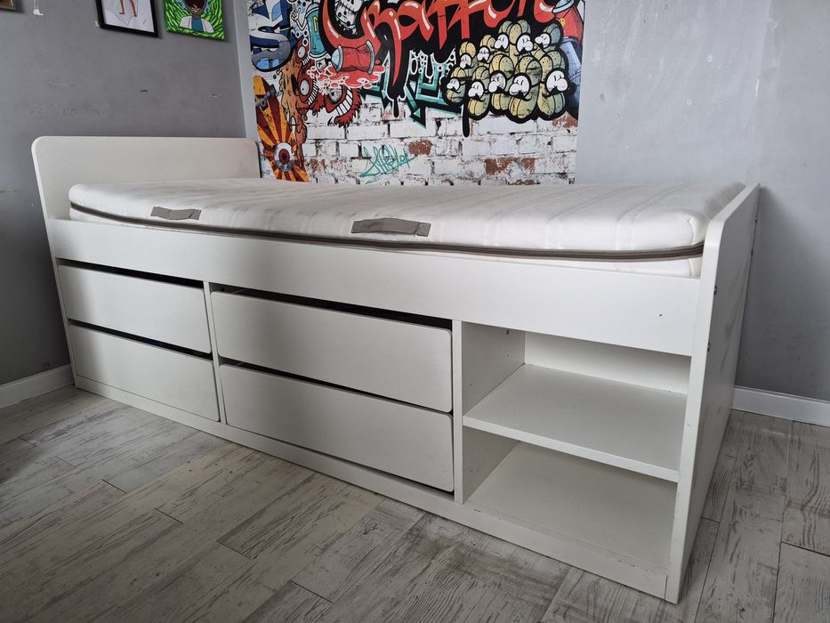 Łózko ikea 90x200, 4 szuflady