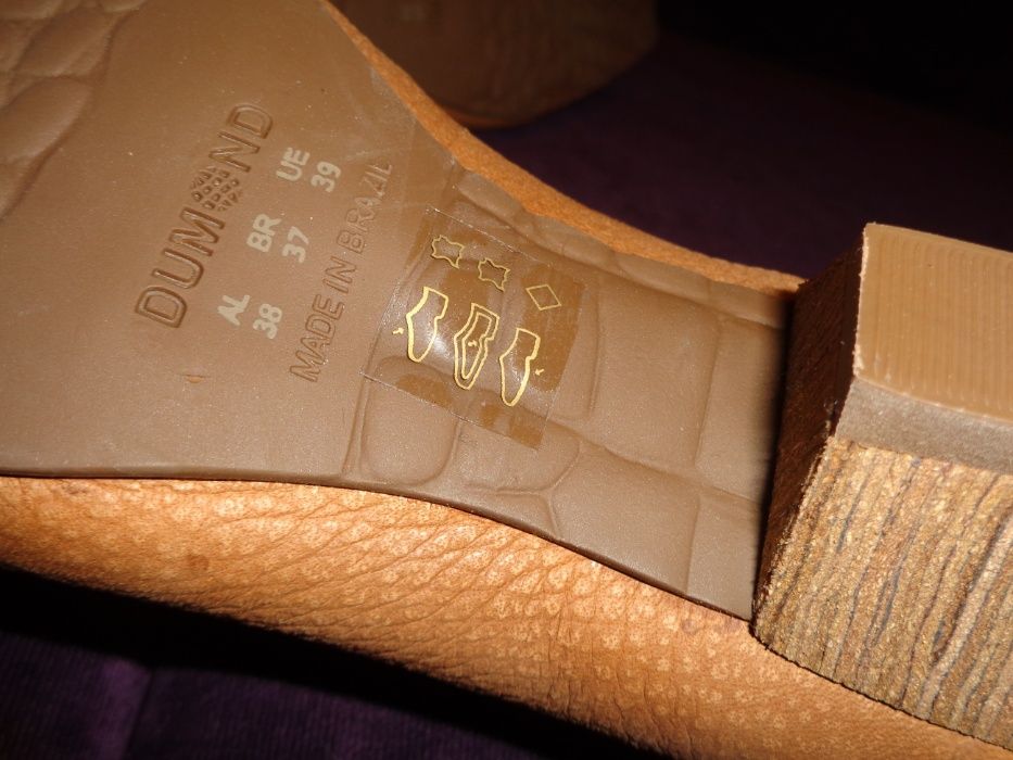 DUMOND made in Brazil skórzane NOWE brązowe buty półbuty LEATHER 39