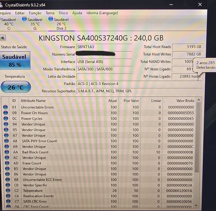 SSD Kingston A400 240GB SATA 2.5"