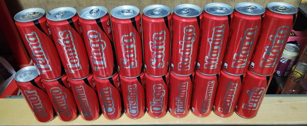 Latas coca cola com nomes. Espanha e Portugal. Vendo ou troco