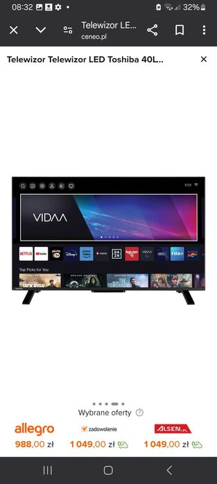 Telewizor toshiba 40"