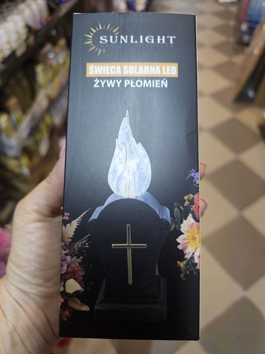 Swieca solarna led żywy płomień