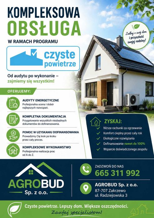Czyste powietrze kompleksowo Agrobud Zakrzewo