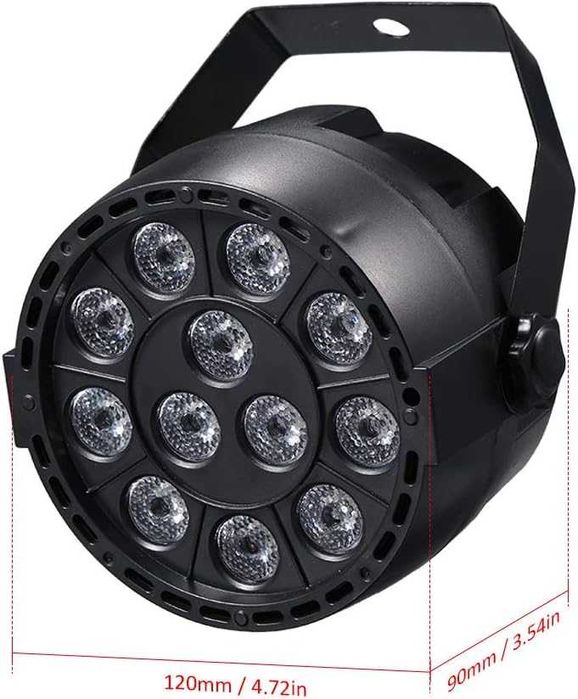 4x Oświetlenie sceniczne Światła dyskotekowe imprezowe 12LED RGB DMX
