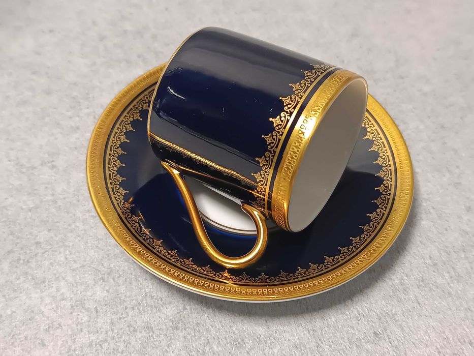 Rosenthal Kobaltowa Filiżanka Złocony Duet