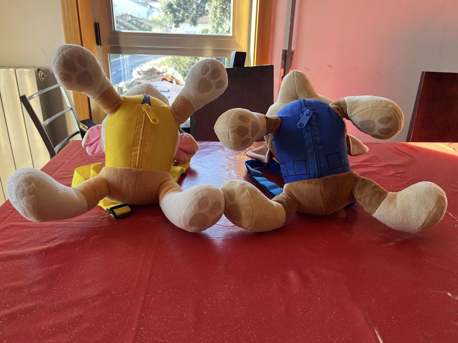 Rubble e Marshal Patrulha Pata Peluches Mochila Grandes Paw Patrol