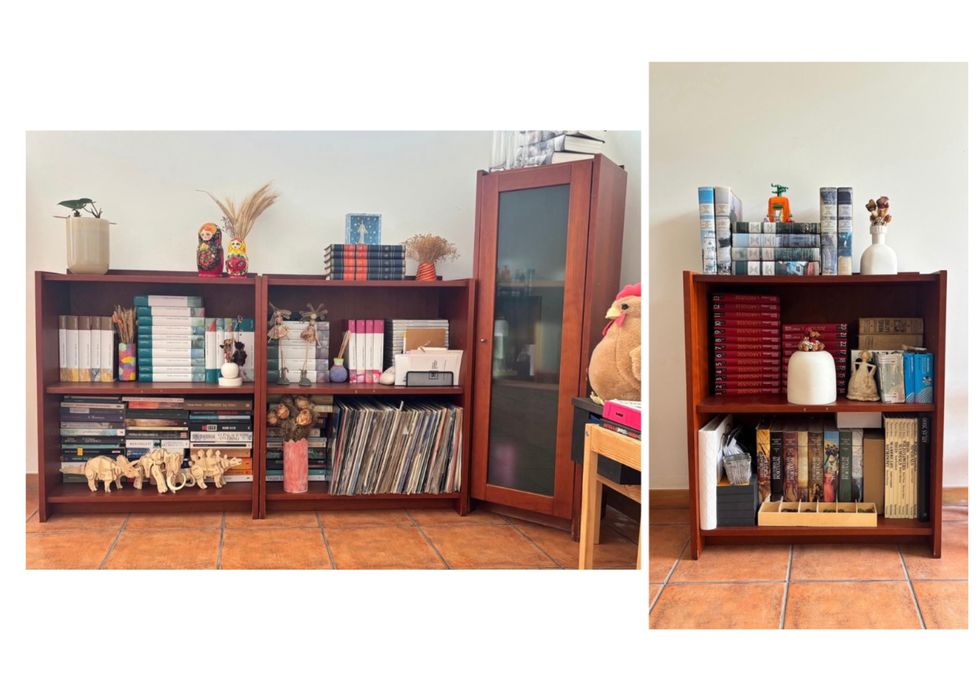 Conjunto ds 4 móveis de sala madeira e vidro