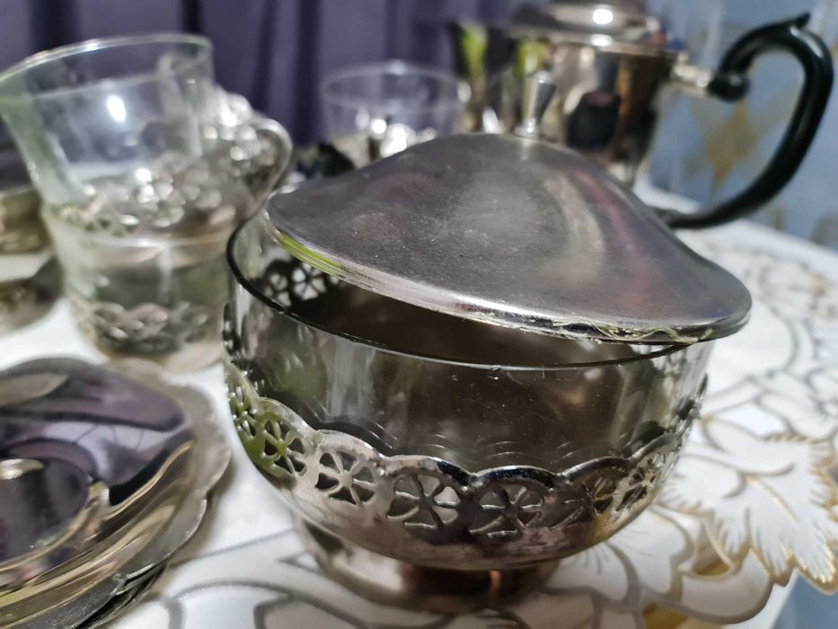 Чайний сервиз метал стекло