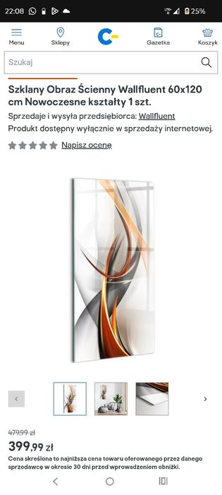 Szklany obraz scienny