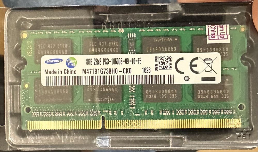 ,8GB 2Rx8 PC3-10600S DDR3-1333Mhz SO-DIMM Laptop RAM