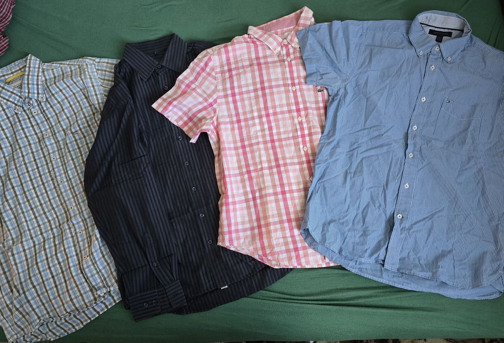 Zestaw Markowych Koszul Męskich Rozmiar M Tommy Lacoste Bugatti Camel