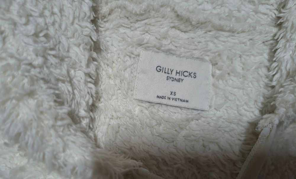Zestaw kamizelka ocieplacz dwustronny FAT face polarek misiu Gilly Hicks  152-158