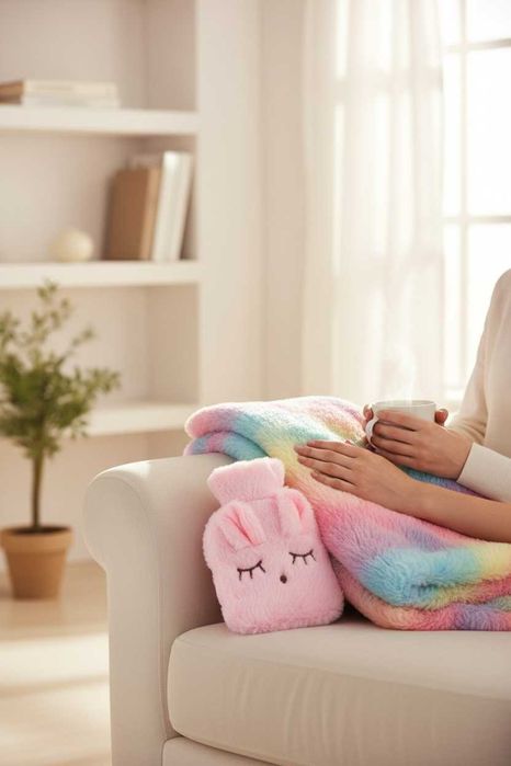 KOC TĘCZOWY 190×200 KOCYK RAINBOW Prezent na święta dla dziewczynki