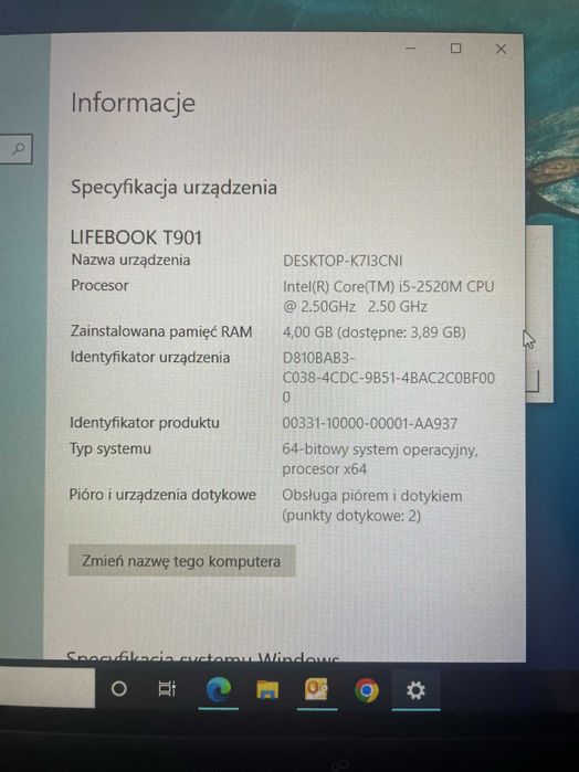 Laptop/tablet Intel  i5 320GB 4GB