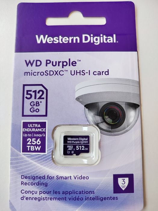 Karta Western Digital 512 GB micro SDXC UHS - I card WD Purple