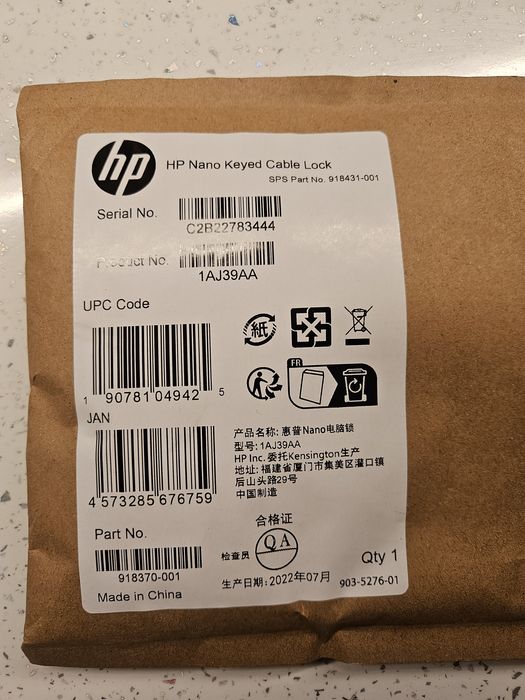 HP Kensington linka do laptopa 1AJ39AA