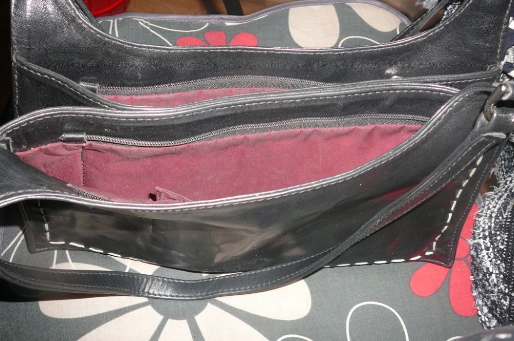 Torebka skórzana naturalna skóra - pasek parciany szeroki