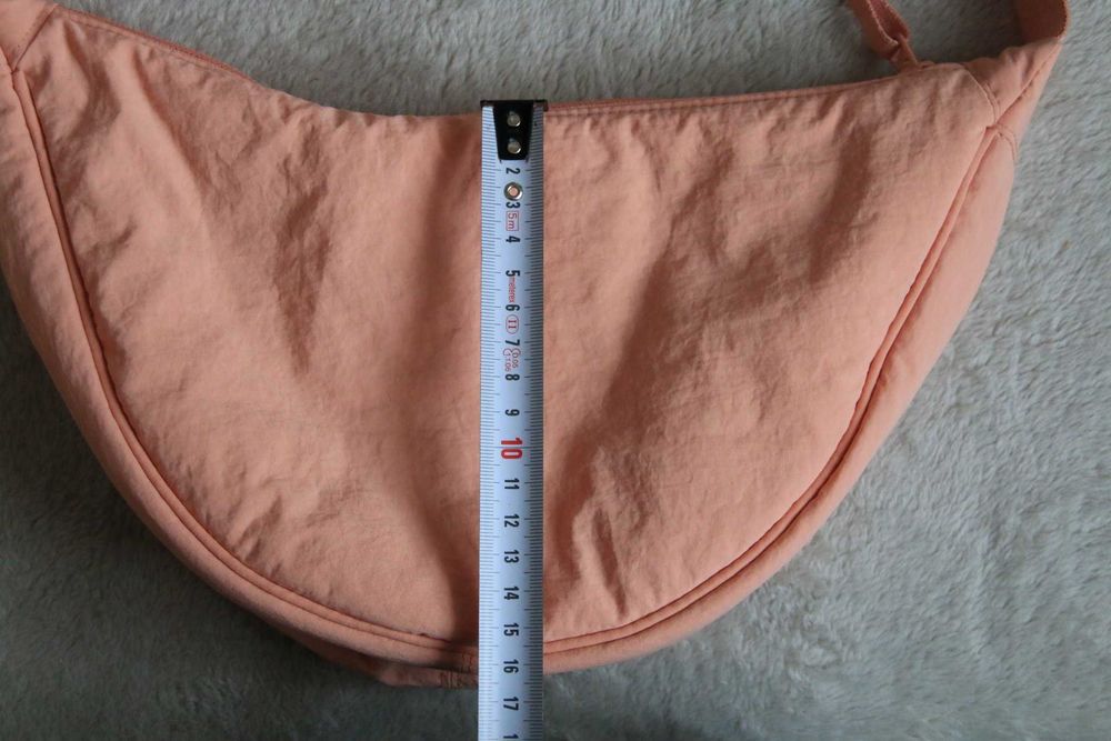 Kultowa, pojemna torebka - nerka Uniqlo, morelowa, jasny róż, NOWA