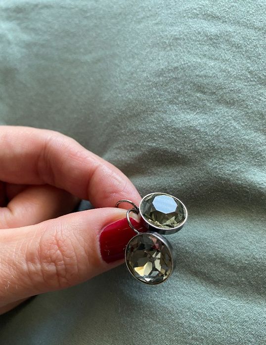 Kolczyki Swarovski szare