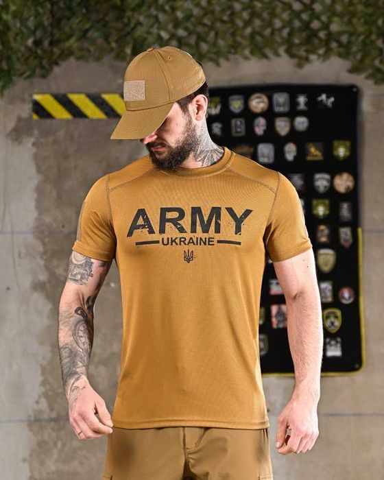 Тактична футболка ARMY UKRAINE CoolMAX Койот Розміри S-3XL