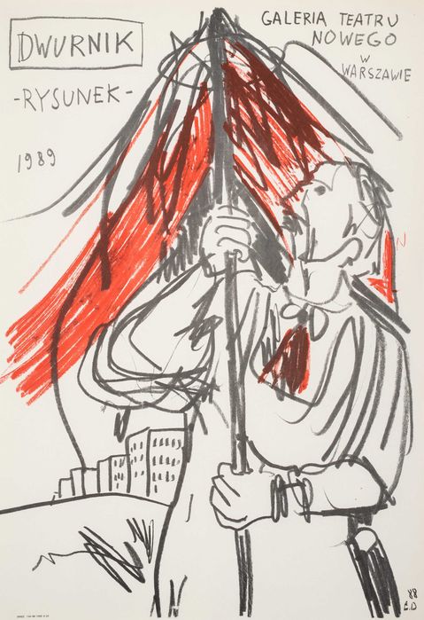 Plakat Edward Dwurnik Rysunek 1989