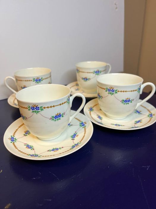 Кофейный пары/костяной фарфор/ЛФЗ/Незабудки/ф. Ландыш.
