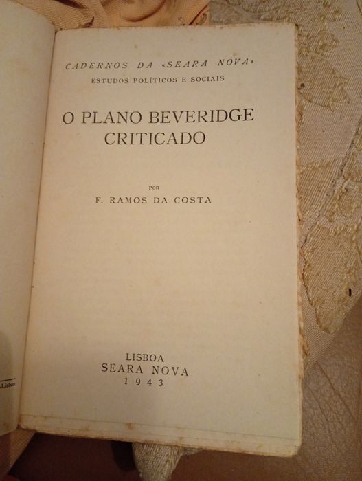 O plano Beveridge criticado -F.Ramos da Costa - Seará nova -1943-Cadernos da Seara Nova - Estudos Políticos e sociais-1edicao-15E-Blusa Homem3EDesde3E
