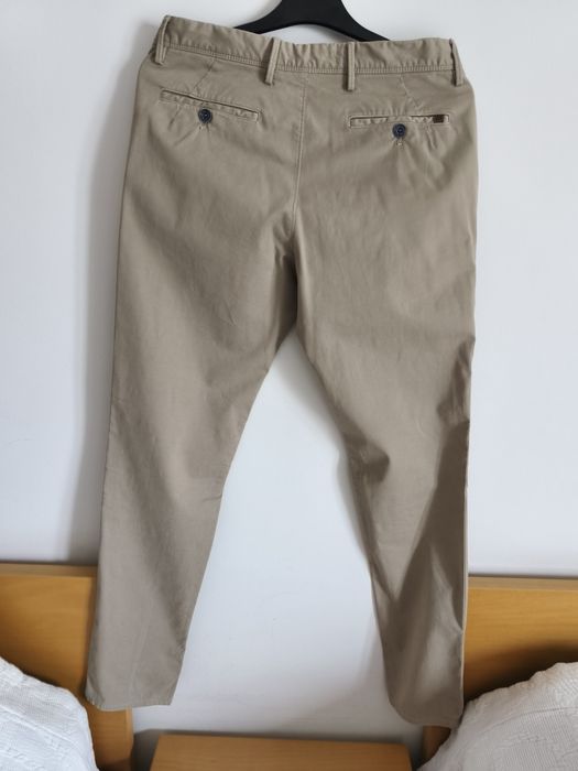 Calças de Sarja cor beje - Massimo Dutti