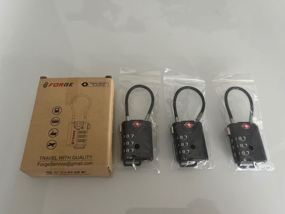 3 szt. Kłódki linkowe TSA zamek szyfrowy FORGE