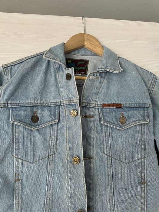 Damska krótka kurtka jeansowa vintage guziki kieszonki