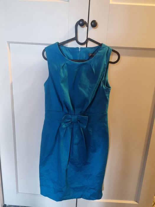 Sukienka Et vous turkusowa przed kolano pasuje na S