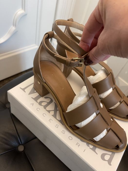 MAX MARA piękne sandałki, skóra naturalna
