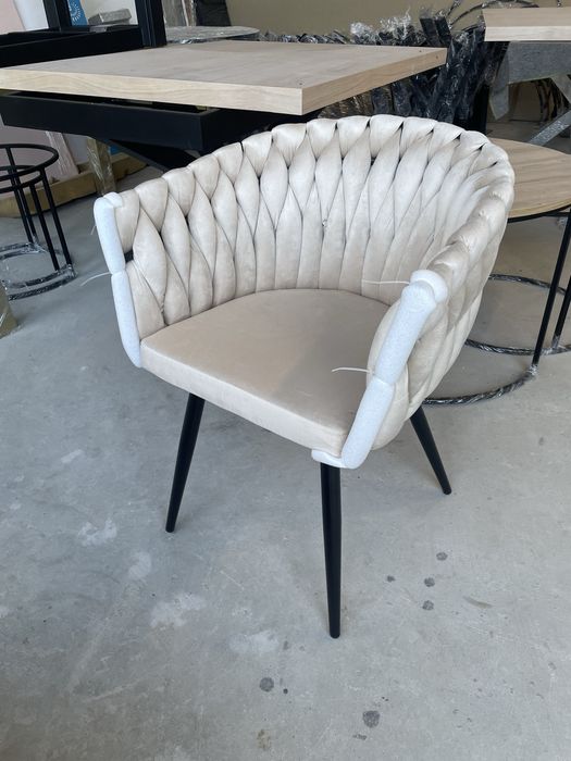 Krzesła plecione rosa cherry velvet chrom złoto beż SALE CAŁA POLSKA