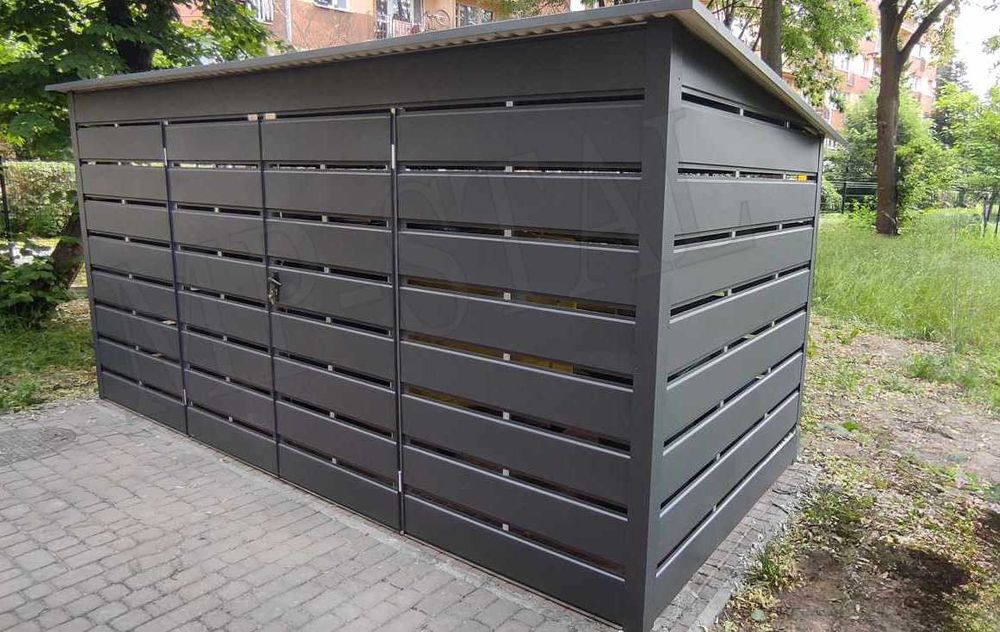 Wiata Śmietnikowa, Schowek na Kontenery | Profil Ocynkowany!