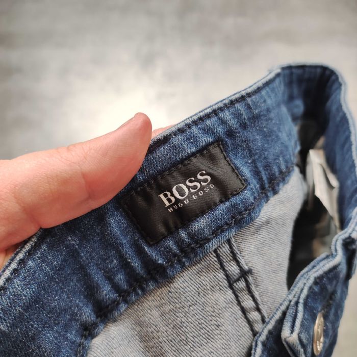 MĘSKIE Spodnie Slim Fit Granatowe Hugo Boss Eleganckie PREMIUM Classic